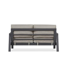 Afuera Living Aluminum All-Weather Outdoor 2-Seat Sofa, Patio Bench with Rust-Resistent Frame and Three Layer Foam Seat Cushion in Slate Gray/Tan, for Garden, Porch, 31" H x 54.5" W x 29.5" D