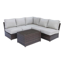 Living Source International 6-Piece Sectional Set w/Cushion in Brown