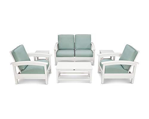 Trex Outdoor Furniture™ Rockport Club 6-Piece Deep Seating Conversation Set in Classic White/Spa