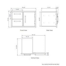WHISTLER Outdoor Kitchen Drawers Combo Double Drawer and Single Acess Door - BBQ Island Drawers with Paper Towel Rack,33" W x 22" H x 22" D Drawer Combo Glossy Black