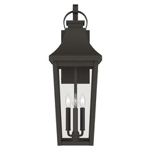 Kichler 30 Inch Cleary 3 Light Outdoor Modern Traditional Wall Light, with Clear Glass in Olde Bronze, Waterproof Aluminum, (30" H x 10.5" W), 59196OZ