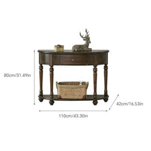 GKOKG Coffee Tables Home Porch Cabinet Semi-Circular Wooden Living Room Sofa Side Table Furniture