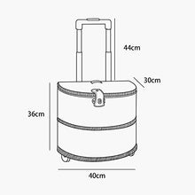 qiuqiu Picnic Basket, Wicker Picnic Basket, Multifunctional Roller Type Rattan Picnic Basket, Hand-Woven Trolley Willow Basket, Egg Candy Gathering, with Lid and Handle