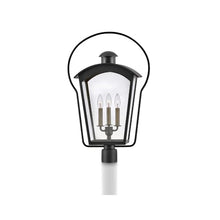 Hinkley Yale Large Outdoor Three Light Post Mount Lantern, Black Finish