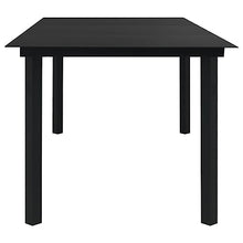 KTHLBRH Patio Table Outdoor Tables for Patio Living Room Tables Patio Dining Table Black 74.8"x35.4"x29.1" Steel and Glass