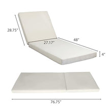 Merax 2-Piece Black Acacia Wood Chaise Lounge with 4'' Cream 2-Fold Cushion