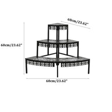 JOTDPFRYK Black Semicircle Plant Shelf 3 Tier Plant Stand Floor Standing Flower Pot Rack Metal Stair-Step Flower Rack Corner Shelf Planters Quarter Round Display Holder for Balcony Garden Courtyard