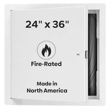 Best 24" x 36" Uninsulated Fire Rated Metal Access Panel with 1” Flange, LEED Compliant 16-Gauge Cold Rolled Steel Access Door, Self-Latching Drywall Panel for Walls, White Powder Coat Finish,BA-PFN