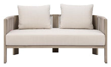 Zuo Sunlit Springs Sofa Gray, Beige Sofa, Modern Style, Patio Furniture, Outdoor Fabric, Seats up to 2, Aluminum, Outdoor Living, 59.1" W x 31.5" D x 32.3" H, Non-Stackable