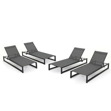 Christopher Knight Home Modesta Outdoor Chaise Lounge Set of 4 Black Gray