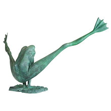 Design Toscano Legs Leap Frog Bronze Garden Statue, Giant Two Tone Bronze & Verdigris