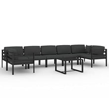 NKOPPFG Aluminum 8 Piece Patio Lounge Set with Cushions, Modular Anthracite Outdoor Seating