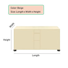 KaiYeA Outdoor Chair Cover 2pcs Outdoor Heavy Duty Lawn Patio Furniture Covers with Air Vent and Padded Handles Dining Table Cover Chairs for Garden Sofa Lounge Lawn Deep Seat(Beige,240x140x90cm)
