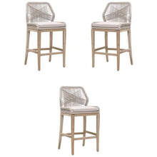Home Square 30" Fabric Outdoor Barstool Set of 3 Gray