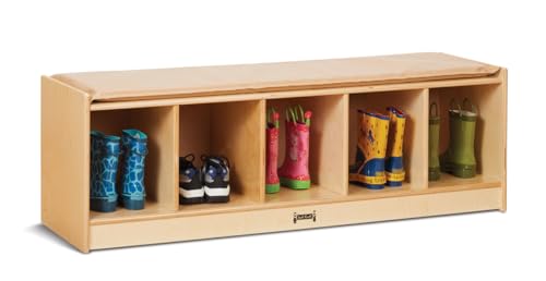 Jonti-Craft 90935JC 5 Section Bench Locker, Wheat Cushion