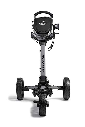 OMADA GOLF Trilite Golf Push Cart | Lightweight Folding Stand | Grey/Black