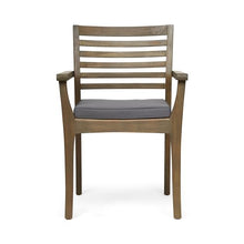 Christopher Knight Home Atlantic Outdoor Acacia Wood and Iron 9 Piece Dining Set Gray Black Dark Gray