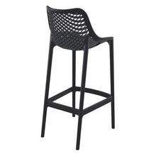 Pemberly Row Polypropylene Patio Bar Stool in Black - Set of 2