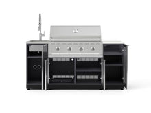 NewAge Products Classic Series 5PC Aluminum Slate Gray Modular Outdoor Kitchen Grill Island with 40" Performance Grill NG - 24"D x 72"W x 57.15"H