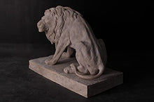 AFD Home 39" Guardian Entry Gate Lions Stone Cast Set of 2 Sand Stone