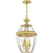 Livex Lighting 2355-02 3-Light Outdoor Hanging Lantern, Polished Brass