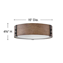 Bailey Street Home 3 Light Medium Outdoor Flush Mount in Rustic Style 15 inches Wide by 4.75 inches High-Aged Zinc Finish-Incandescent Lamping Type Rustic Outdoor Ceiling 81-Bel-3001827