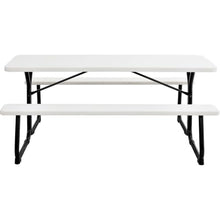 Global Industrial Outdoor 6 ft. Plastic Picnic Table, White, 1000 lbs. Cap.