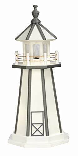 Furniture Barn USA 5' Standard White and Light Gray Hybrid Lighthouse Solar Light