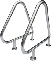 BSNANCA Swimming Pool handrails, 304 Stainless Steel Swimming Pool Handles, spa handrails, Slope buffers, no Embedded, 2PCS / Silver / 81×56×90cm