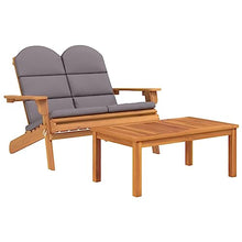 TEKGHUT 5 Piece Acacia Wood Adirondack Patio Lounge Set with Cushions