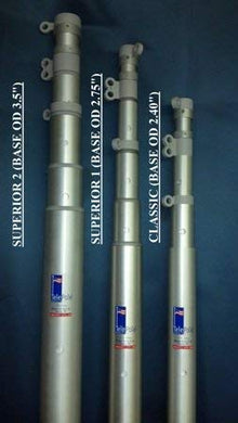 Telepole Manufacturing Inc 20' Superior 2 Telescoping Flag Pole with Hardware & Accessories Silver