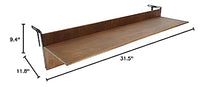 Balcony Bar Table for Railings, Outdoor Folding Deck Rail Table for Patio, Balcony Hanging Desk for Many Railings Compatible, Wooden Bar Serving Table for Porch (Walnut, XL: 47.3 x 11.8 inches)