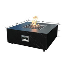AMS Fire Pit | Sofia Marble Porcelain Fire Table | Propane 17'' H x 39'' W x 39'' D