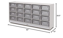 Jonti-Craft Rainbow Accents 20 Tub Mobile Storage with Tubs Gray