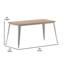 Flash Furniture 30" x 60" Outdoor Dining Table, Brown/Silver