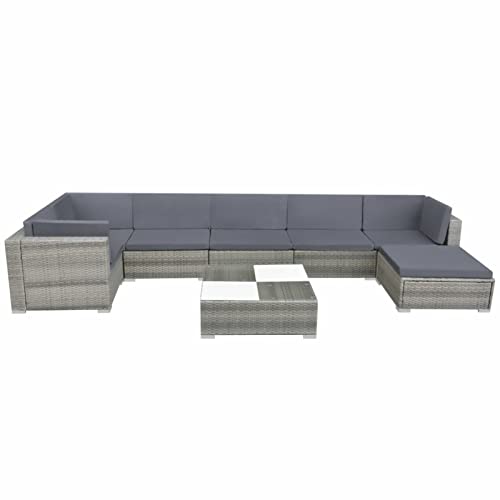 Xinxinxiang 8 Piece Patio Set with Cushions Gray