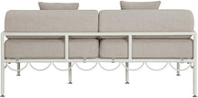 Meridian Furniture 55032Beige-L Portofino Collection Art Deco Outdoor Patio Loveseat with Cream Off White Aluminum Frame, 69.75" W x 34" D x 30.75" H, Beige