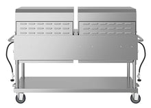 60 in. 8-Burner Commercial Outdoor Propane Gas Grill with 2 Roll Dome Covers in Stainless-Steel, ETL Listed (CGKIT6-D30D30)