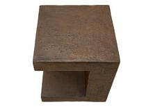Seeheool Modern Square Outdoor Side Table with Magnesium Oxide for Patio Backyard Garden Pool Porch Lawn 22.25" x 22.25" x 24.75" Walnut