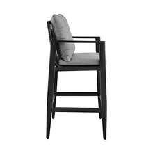 Armen Living Grand Modern Outdoor Patio Bar Table and Stools Set 5 Piece Black