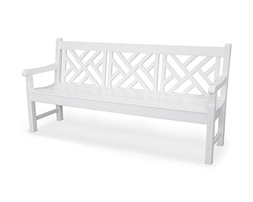 POLYWOOD RKCB72WH Rockford 72" Chippendale Bench, White