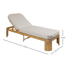 Merax Acacia Wood Outdoor Chaise Lounge Chair Set of 2 with Cushion, Teak