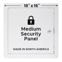 Best 16" x 16" Medium Security Access Panel, 14-Gauge Access Door with Rounded Corners & 1" Exposed Flange, Key-Operated Cylinder Cam Latch, Continuous Piano Hinge, White Powder Coat, BA-MSD