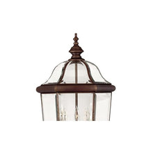Hinkley Augusta Three Light 23.25" Outdoor Post Mount Lantern – Clear Beveled Glass, Solid Brass, Traditional, Pathway Driveway Landscape, Pier Mount Compatible, Post Sold Separately – Copper Bronze