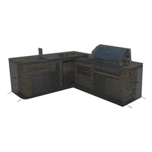 Covers & all Outdoor Kitchen Island Cover, Customize Left Right & Straight Shapes,12 Oz Waterproof UV & Weather Resistant Patio BBQ Grill Island protector with Handles Air Vents (Black)