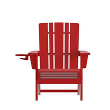 EMMA + OLIVER Haley Adirondack Chairs Set of 4 Weather Resistant Poly Resin Red