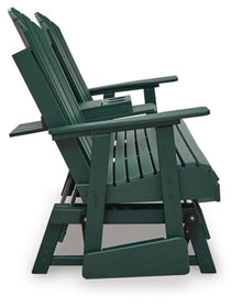 Signature Design by Ashley Outdoor Adirondack Patio Glider Bench, Green