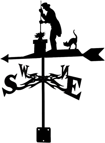 Garden Weathervane Outdoors Weather Vane Metal Wind Vane Farm Scene Mount Yard Roof Decor Indicating Wind Direction Measuring Tool (Knight) (Cleaner)