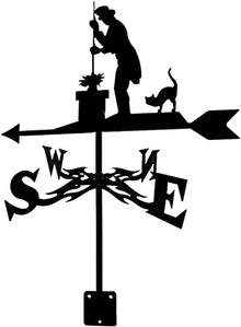 Garden Weathervane Outdoors Weather Vane Metal Wind Vane Farm Scene Mount Yard Roof Decor Indicating Wind Direction Measuring Tool (Knight) (Cleaner)