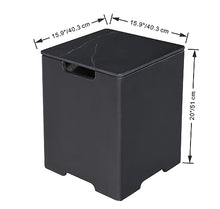 AMS Fireplace |Elementi Propane Tank Cover (Square Black Marble) | Marble porcelain top with GFRC base, Black Color, Square Shape, Size - 15.9 × 15.9 × 20.5 inches | Suited for Sofia Fire Pit Table